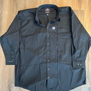 Stafford Long Sleeve Dress Shirts Black Size 19 34-35 Big